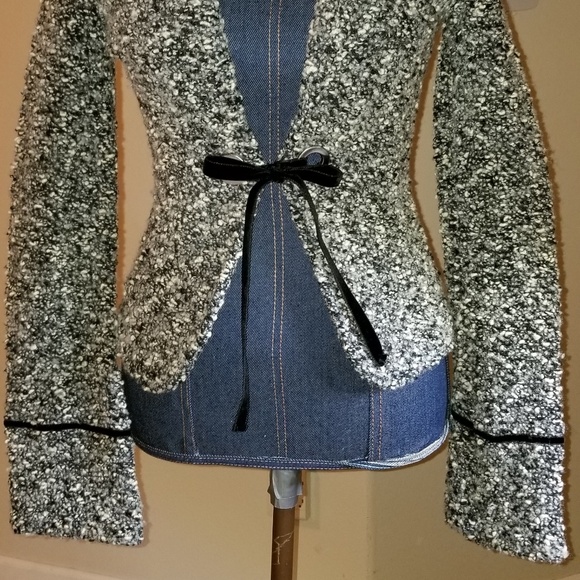 185 NWOT grey boucle Classiques Entier XS cardigan - Picture 7 of 13